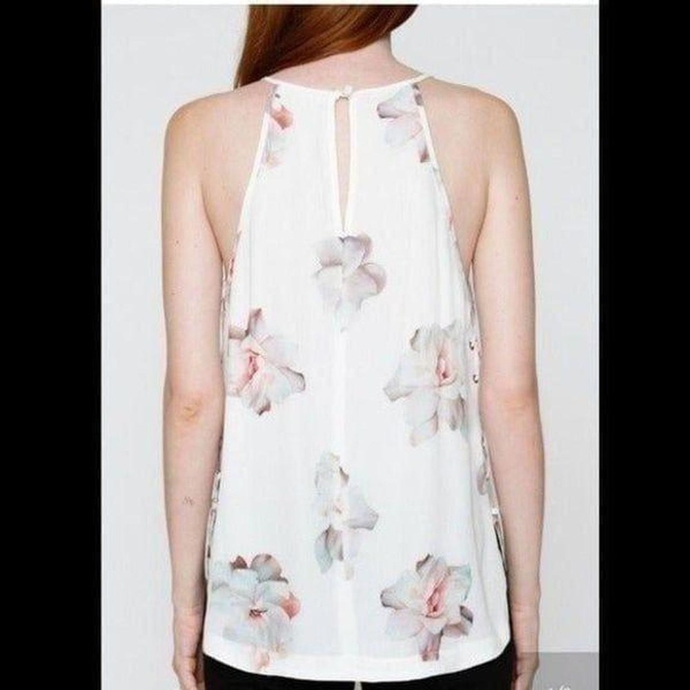Willow and Clay Top Women XS Floral print New With Tags Halter Lace Up Sides